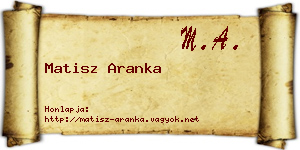 Matisz Aranka névjegykártya